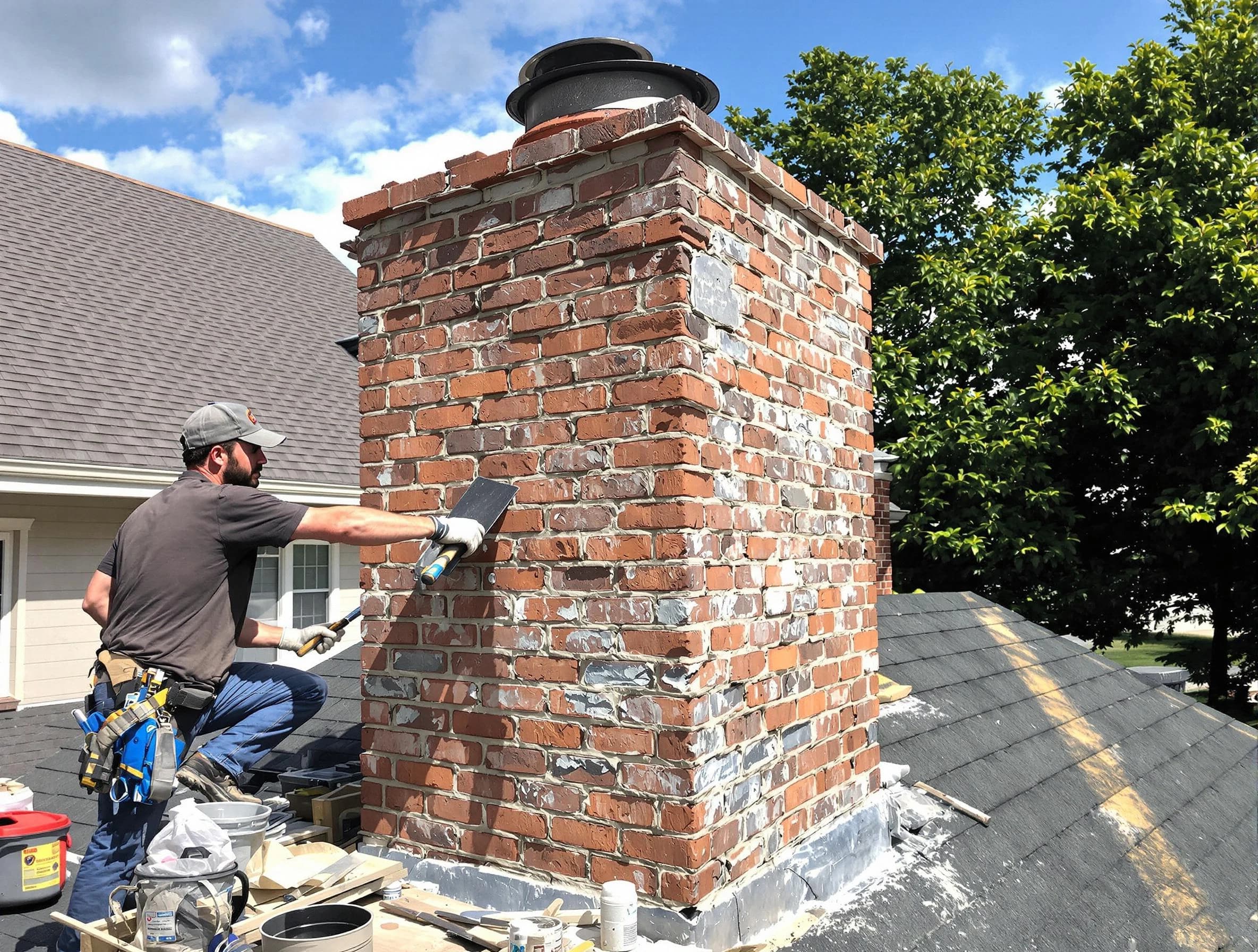 Completed chimney rebuild by South Ogden Chimney Sweep in South Ogden, UT