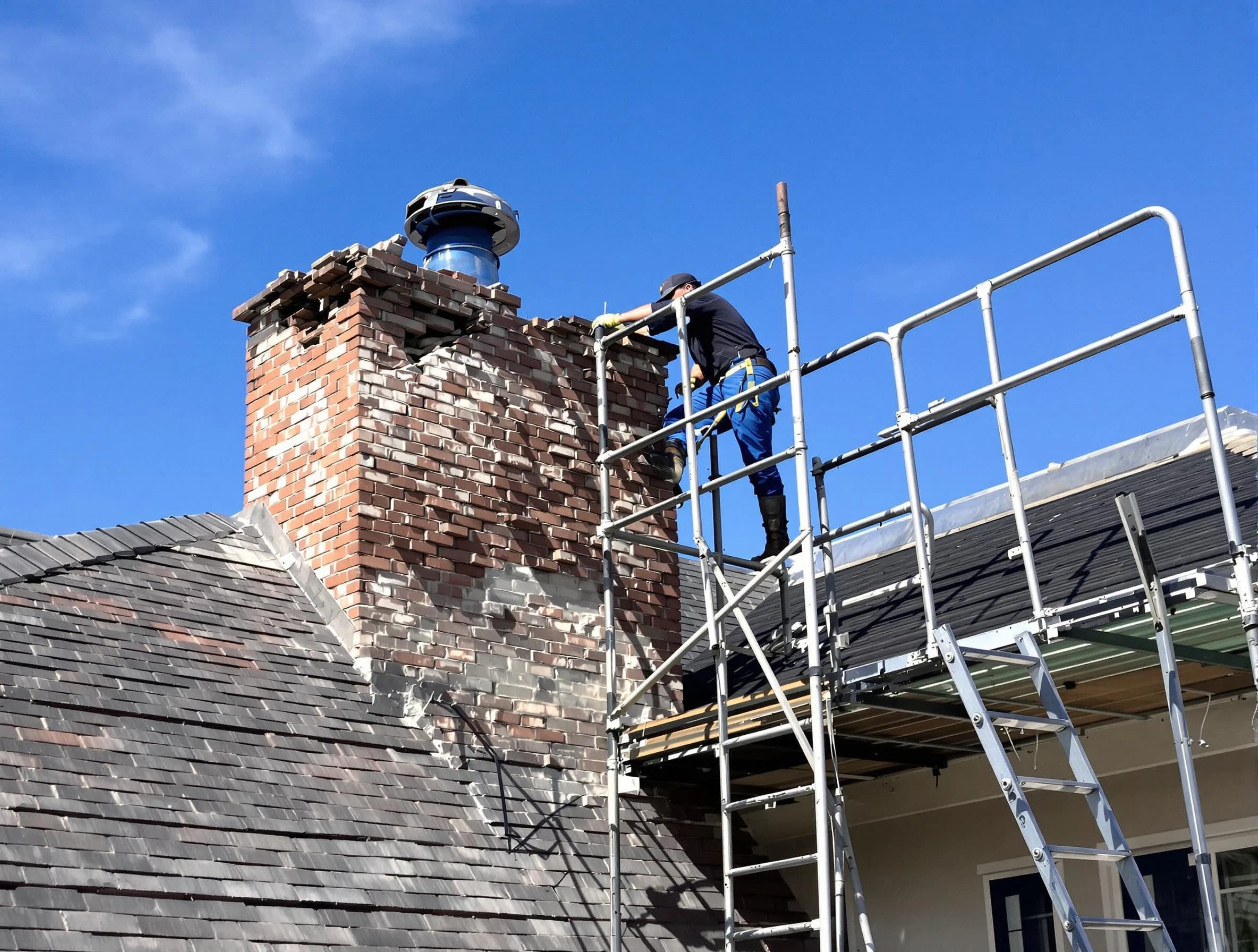 Rebuilding a chimney structure by South Ogden Chimney Sweep in South Ogden, UT