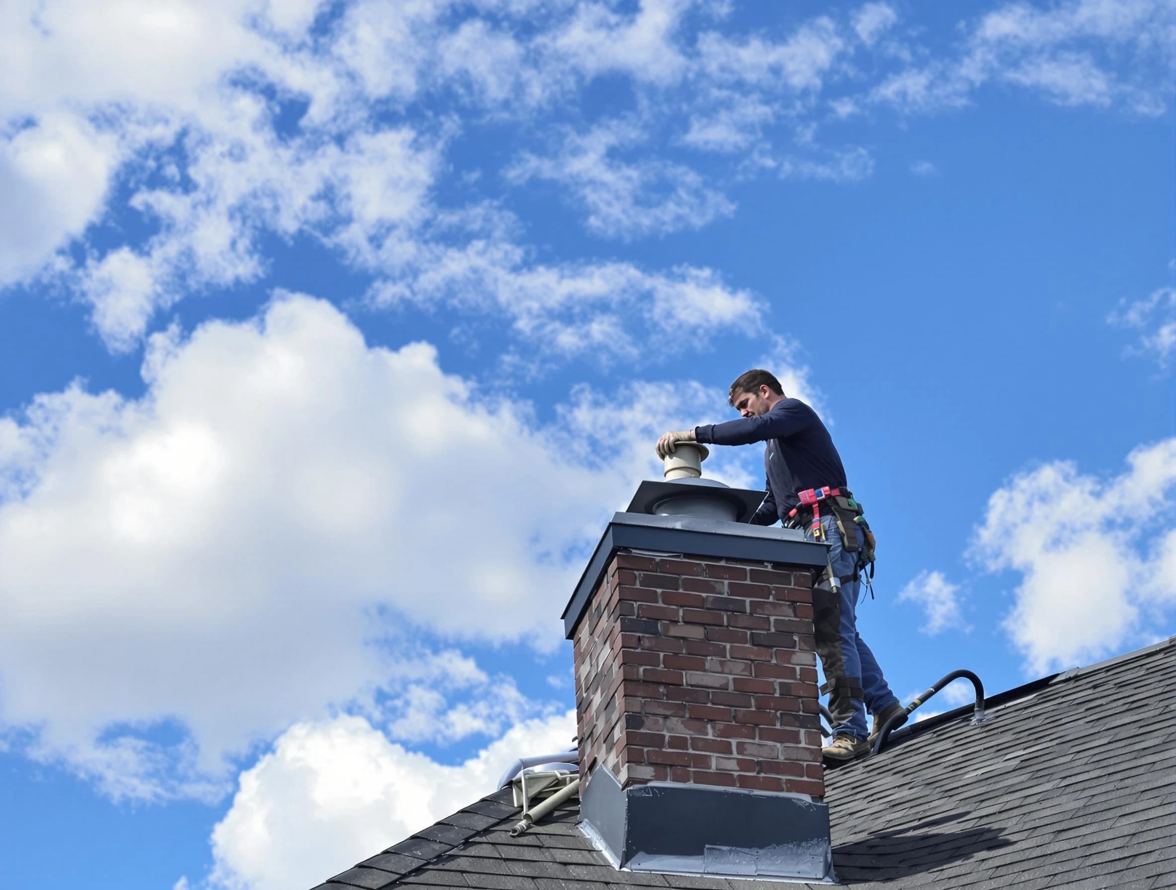 South Ogden Chimney Sweep installing a sturdy chimney cap in South Ogden, UT