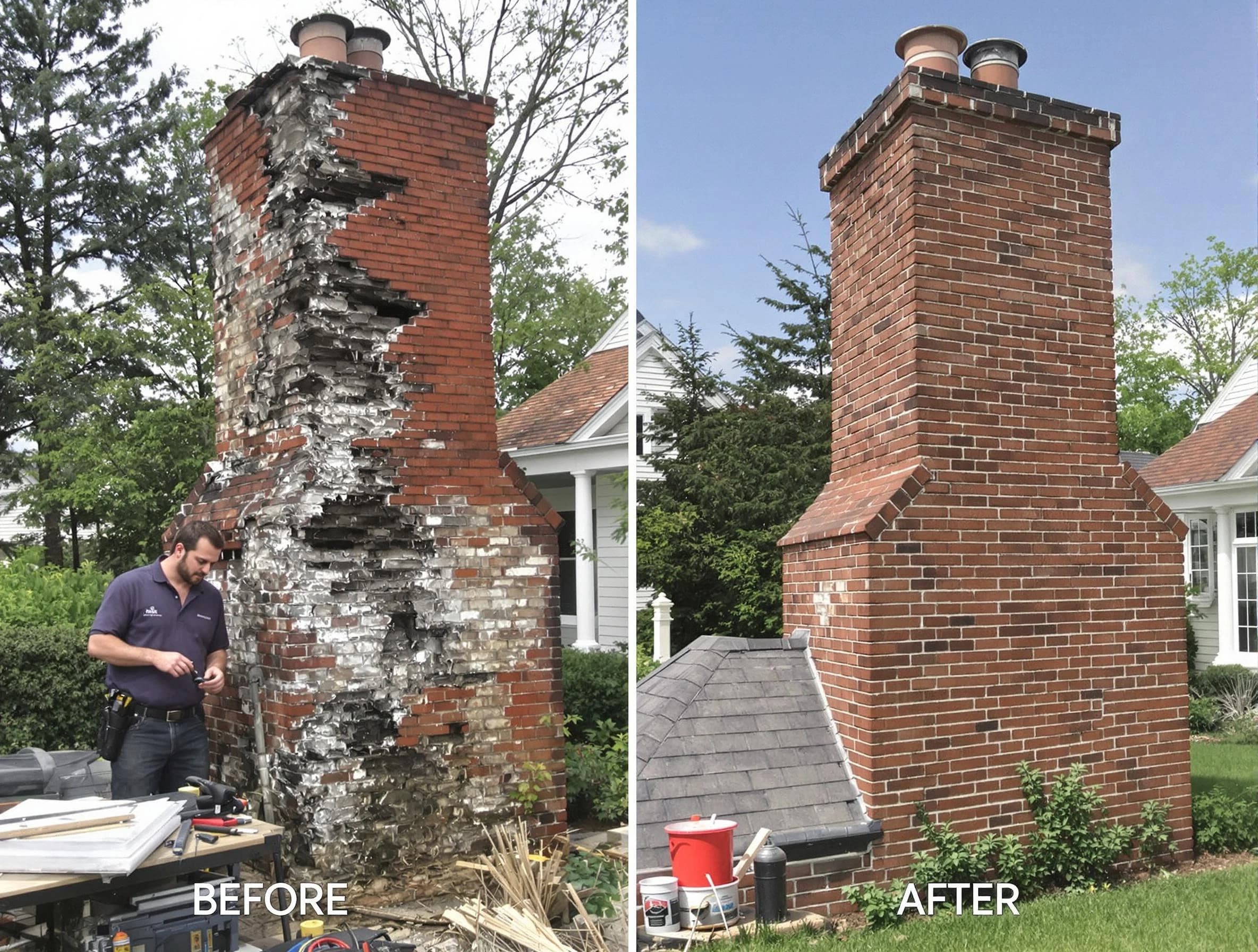 South Ogden Chimney Sweep performing a full chimney restoration in South Ogden, UT