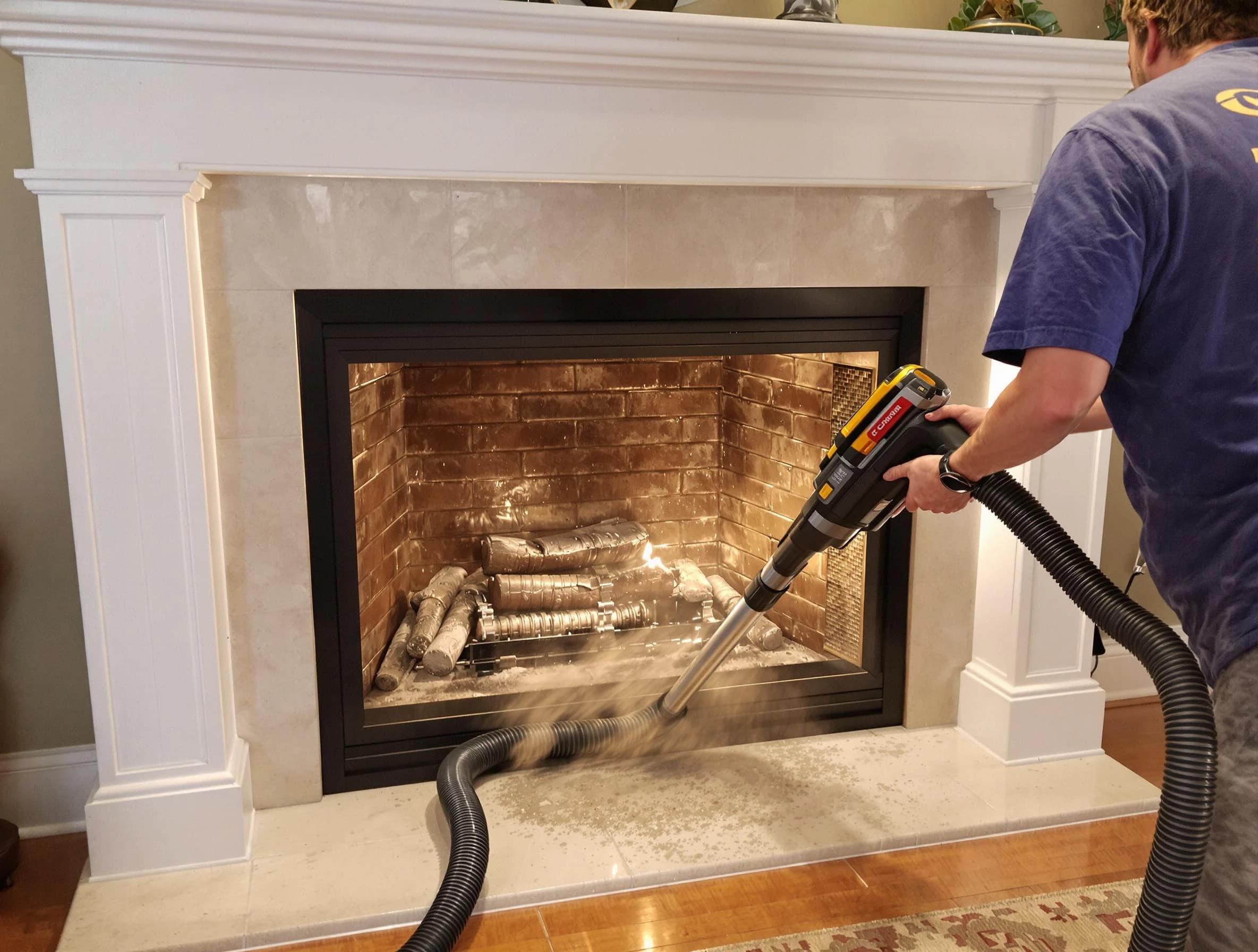 Fireplace cleaning performed by South Ogden Chimney Sweep in South Ogden, UT