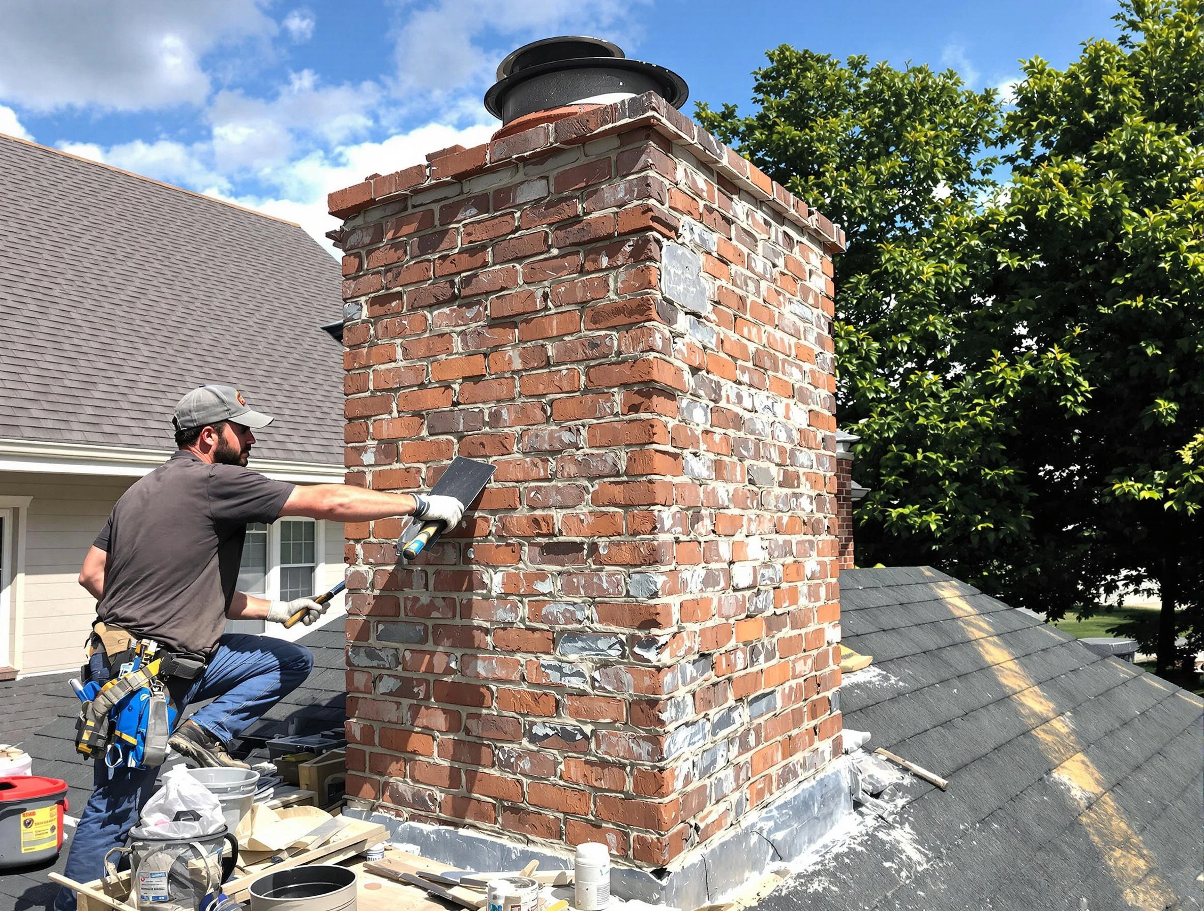 Completed chimney rebuild by South Ogden Chimney Sweep in South Ogden, UT